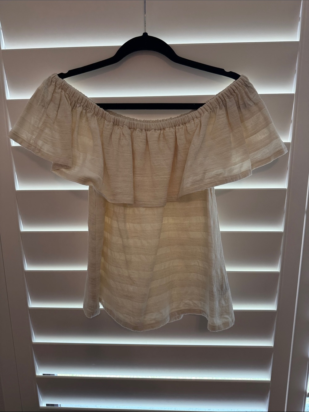 Smell the Roses Off-Shoulder Cream Ruffle Top